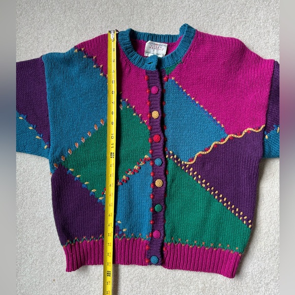 Susan Bristol Multicolor Patchwork Cardigan - Picture 4 of 6